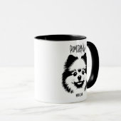 Mug Pomeranian Breed Edgy Pop Art Custom Dog Lover (Devant droit)