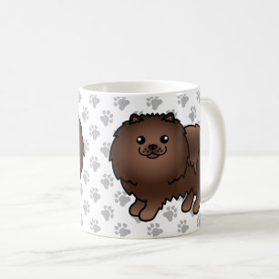 Mug Pomeranian Brun Mignon Chien de Dessin Animé & Pat