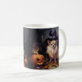 Mug Pomeranian Citrouilles Halloween Épouvantable (Devant droit)