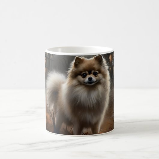 Mug Pomeranian Halloween Épouvantable (Centre)