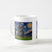 Mug Pomeranian (noir) - Nuit étoilée (Devant gauche)