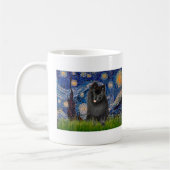 Mug Pomeranian (noir) - Nuit étoilée (Gauche)
