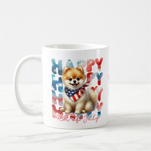 Mug Pomeranian personnalisé Joyeux 14 juillet (Gauche)