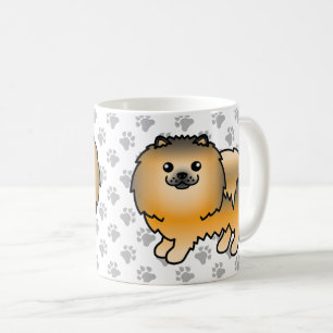 Mug Pomeranian Sable Orange Chien de Dessin Animé Mign