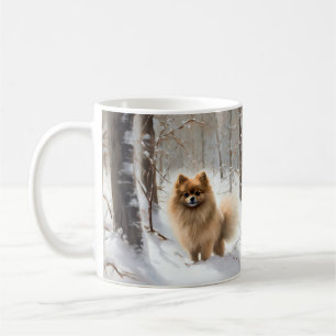 Mug Poméranie Laissez Tomber la Neige Noël