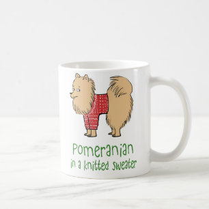 Mug Poméranien dans un chandail nue Chien drôle