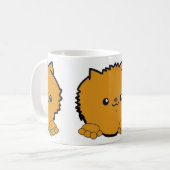 Mug poméranien qui regarde orange (Devant gauche)