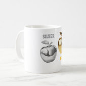 Mug pomme argent et or (Devant gauche)