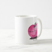 Mug Pomme avec le nom de l'enseignant, de l'étudiant, (Devant droit)