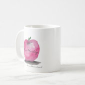 Mug Pomme avec le nom de l'enseignant, de l'étudiant, (Devant gauche)