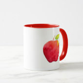 Mug Pomme d'aquarelle rouge (Devant droit)