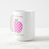 Mug Pomme de professeur à pois rose et vert (Devant gauche)