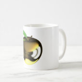 Mug Pomme dorée avec feuille brillante métallique (Devant droit)