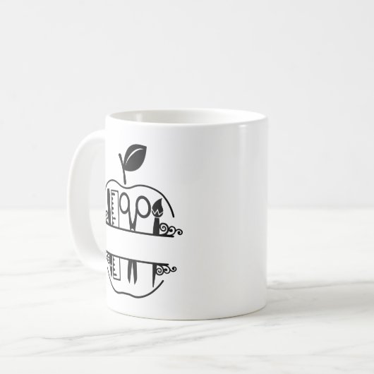 Mug Pomme enseignant personnalisé (Devant gauche)