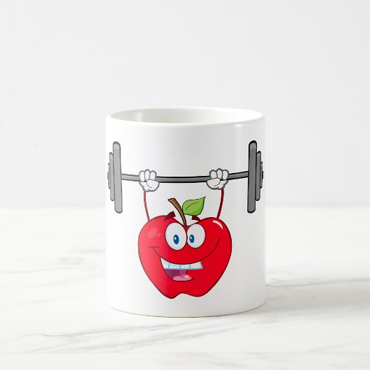Mug Pomme Poids de levage Fitness Caractère de fruits