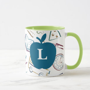 Mug Pomme pour le Monogramme personnalisé de l'enseign