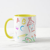Mug Pomme pour le Monogramme personnalisé de l'enseign (Gauche)