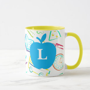 Mug Pomme pour le Monogramme personnalisé de l'enseign