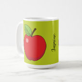 Mug Pomme rouge | Ajouter un nom propre (Devant gauche)