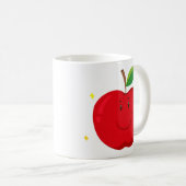 Mug Pomme rouge avec un visage heureux (Devant droit)