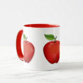 Mug Pomme Rouge Brillante  (Devant gauche)