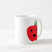 Mug Pomme rouge Kawaii mou (Devant droit)