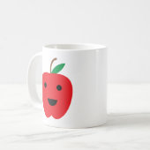 Mug Pomme rouge Kawaii mou (Devant gauche)