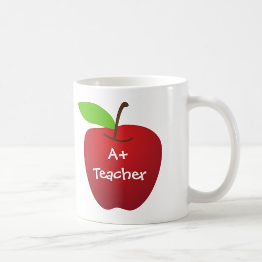 Mug Pomme rouge pour l'appréciation de l'enseignant A+ (Droite)