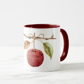 Mug Pomme Rouge Tricotée Un Jour (Devant droit)
