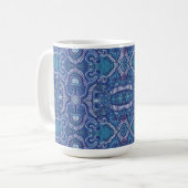 Mug Pomme Strid Bohemian Boho Arabesque Motif Bleu (Devant gauche)