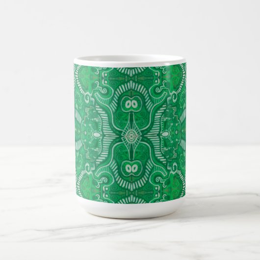 Mug Pomme Strid Bohemian Boho Arabesque Motif Vert (Centre)