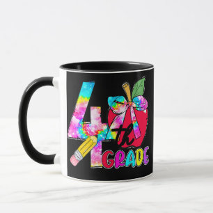 Mug Pomme Tie Dye Élève de 4e Professeur Retour à