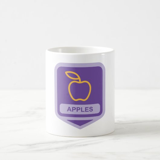 Mug Pomme violette Badge Conception Fruit Lover (Centre)