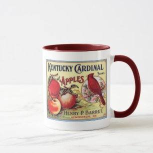 Mug Pommes cardinales vintages du Kentucky, Henry P Ba