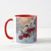 Mug Pommes délicieuses rouges avec neige (Gauche)