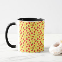 Pommes Fraise Fruit Baie Dessin Animé sur Jaune
