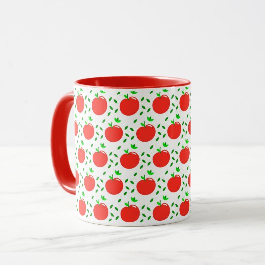Mug Pommes rouges et Feuilles verts (Devant gauche)