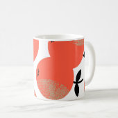 Mug Pommes rouges : Motif texturé doré. (Devant droit)