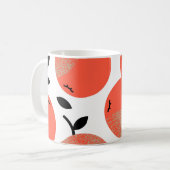Mug Pommes rouges : Motif texturé doré. (Devant gauche)