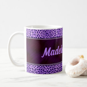 Mug Pompes pourpres et Cheetah avec nom