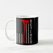 Mug Pompier à la retraite drôle Drapeau américain Vête (Gauche)