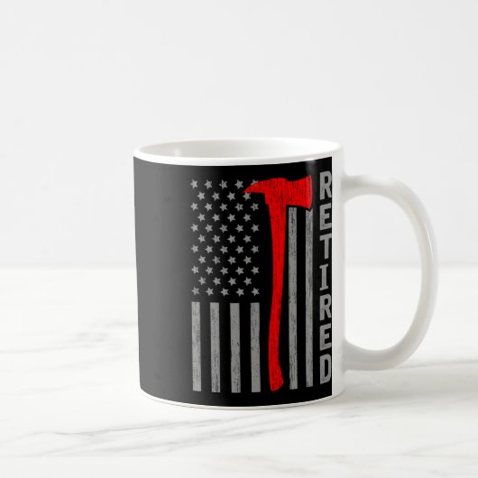 Mug Pompier à la retraite drôle Drapeau américain Vête (Droite)