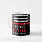 Mug Pompier à la retraite pompier Ligne rouge (Devant gauche)