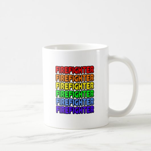 Mug Pompier arc-en-ciel (Droite)
