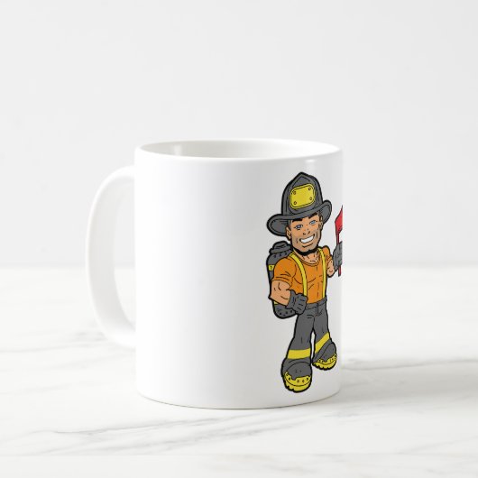 Mug Pompier Avec Un Axe (Devant gauche)