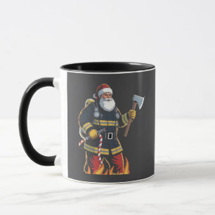 Mug Pompier Camion de pompiers Arbre de Noël Père Noël