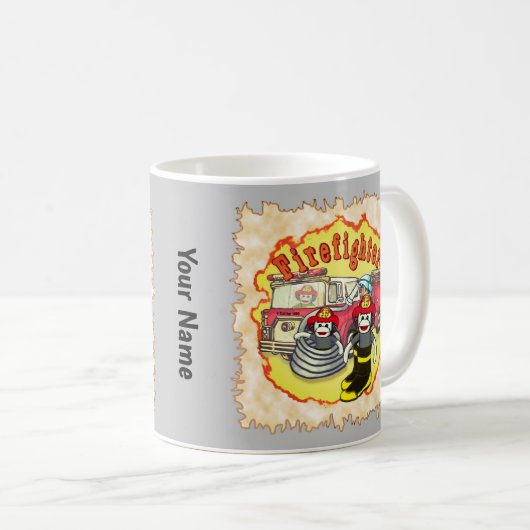 Mug Pompier de camionnette de singe Sock (Devant droit)