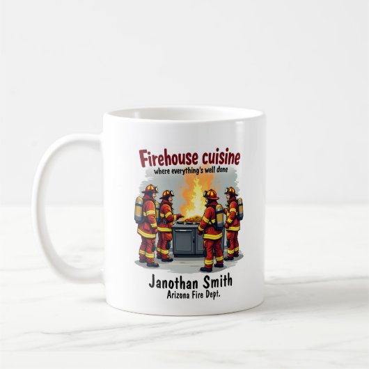 Mug Pompier de cuisine drôle et unique (Gauche)