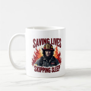 Mug Pompier drôle unique ou sauveteur de feu sur le fe