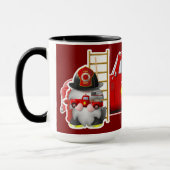Mug Pompier Gnome avec Petit Camion Rouge (Gauche)